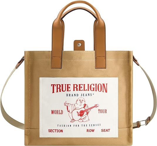 True Religion Women's Tote, Medium Travel Shoulder Bag with Adjustable Strap