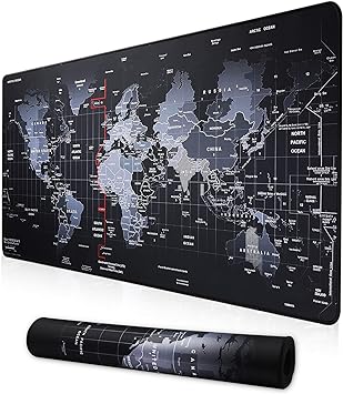 Cmhoo XXL Professional Large Mouse Pad & Computer Game Mouse Mat (35.4x15.7x0.1IN, Map) (90*40 Map)