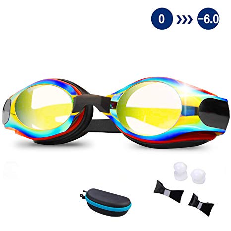 DEFUNX Swim Goggles,Shortsighted Swimming Goggles Myopic with Prescription Lenses Anti Fog for Women Kids Men, Swimming Goggles