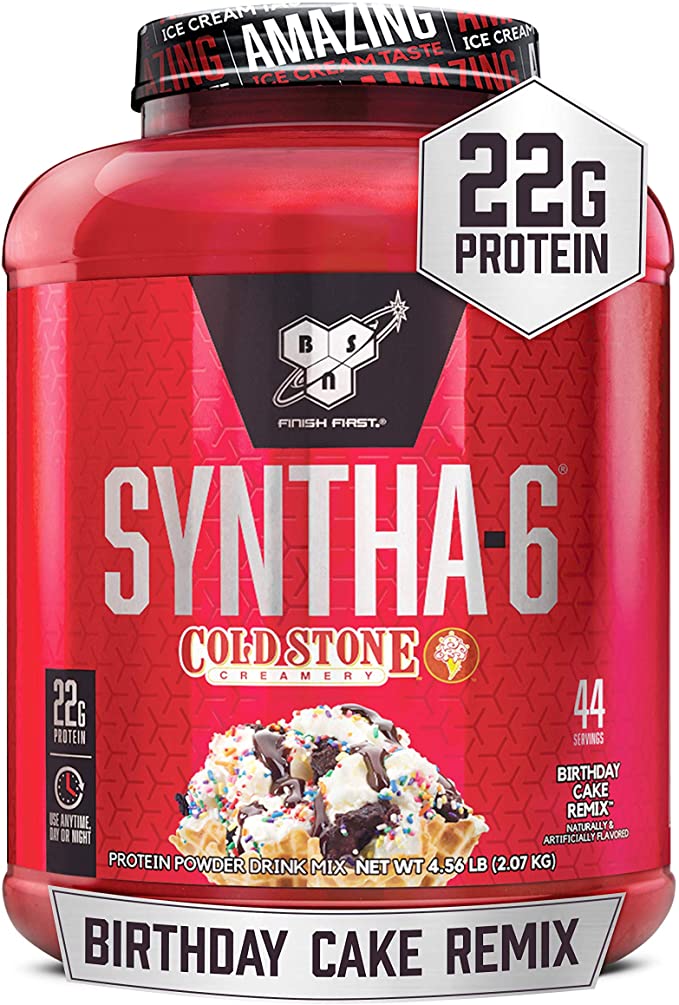 Bsn Syntha-6 Whey Protein Powder Cold Stone Creamery Birthday Cake 44 servings , 2.07 kg (Pack of 1)