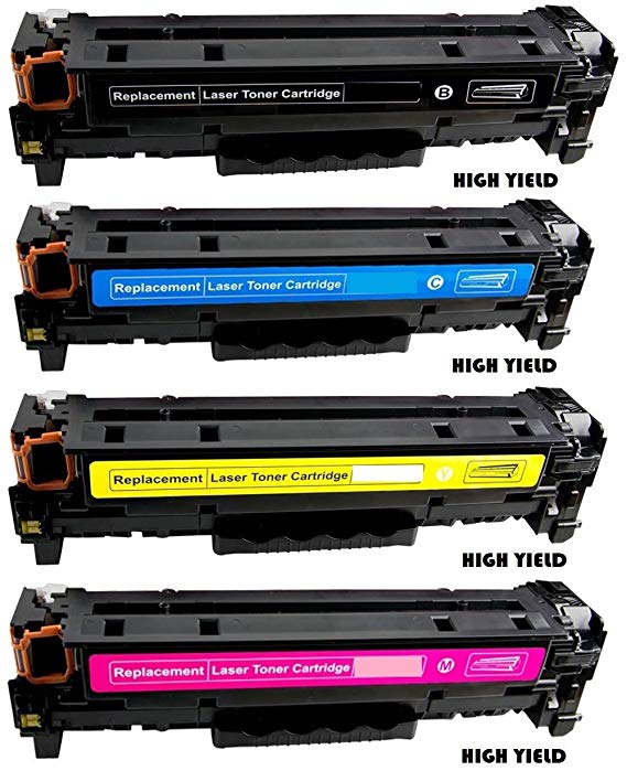 Global Cartridges Premium Quality Compatible High Yield Toner Cartridges Set Replacement for HP 202A / 202X CF500X CF501X CF502X CF503X( Black , Cyan ,Yellow ,Magenta , 4-Pack)