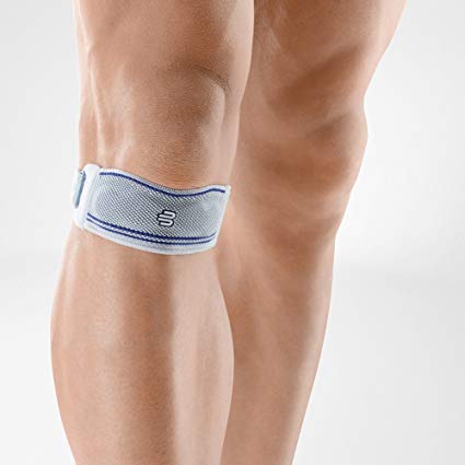 Bauerfeind - GenuPoint - Knee Strap - Support Patella & Patellar Tendon Relief for Runners, Jumpers Knee & Shin Splints - Size 1 - Color Titanium