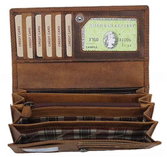 Genuine Leather Women Wallet Handmade Large Capacity Card Holder ID Long Tallinn