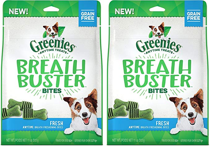 (2 Pack) Greenies Breath Buster Bites Fresh Flavor Natural Dog Treats for Bad Breath