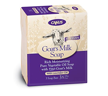 Canus Vermont Goat's Milk Bar Soap, Natural Lavender, 5 Ounce (3 Count)
