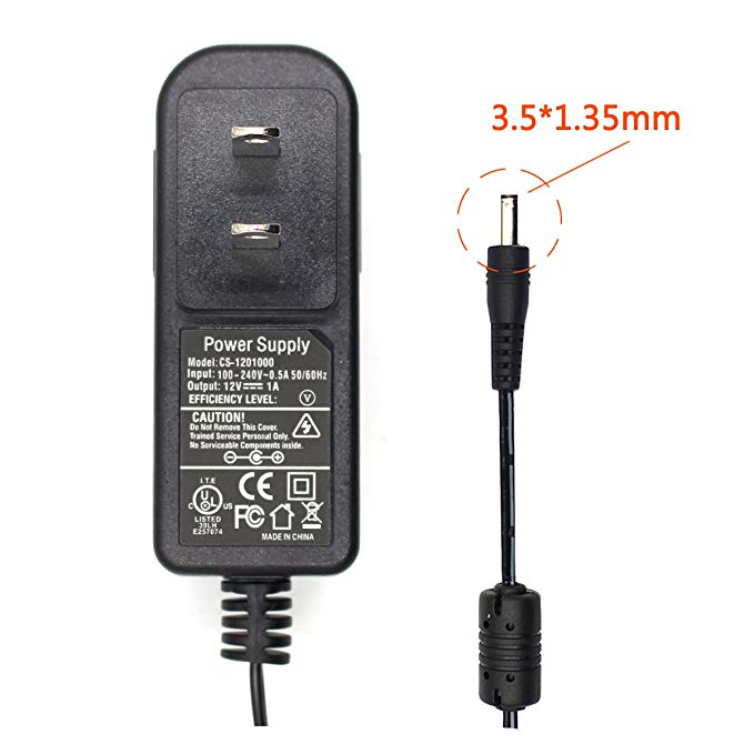 AC to DC 12V Power Supply Adapter Switching Barrel Plug 3.5mm x 1.35mm for Cameras DVR NVR LED Light Strip UL Listed FCC