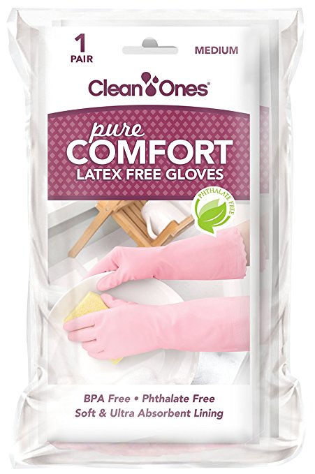 Clean Ones Pure Comfort Latex Free Vinyl Gloves - 2pr (Medium