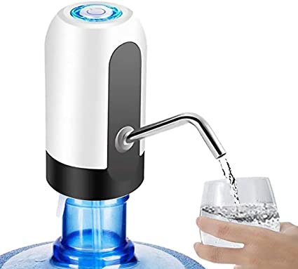 VASLON Water Bottle Pump Electric Portable USB Charging for 5 Gallon Water Bottle with 1200MAH Battery Powered (White)