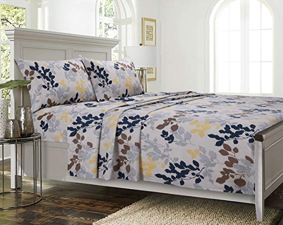 Tribeca Living Barcelona Printed Extra deep Pocket Percale Sheet Set King