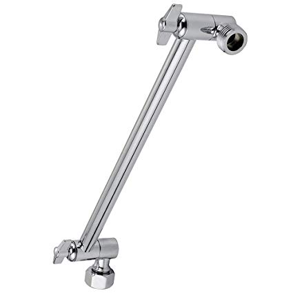 SparkPod Adjustable Shower Arm Extension Brass with High Polished Chrome Finish 11  Inches
