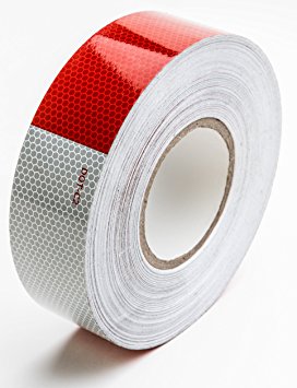 Starrey Reflective Tape 2"X50' High Intensity Grade - Red White DOT-C2 Conspicuity Tape for Trailers - 2 inch Reflector Safety Tape for Autos Vehicles Mailbox Helmut Trucks