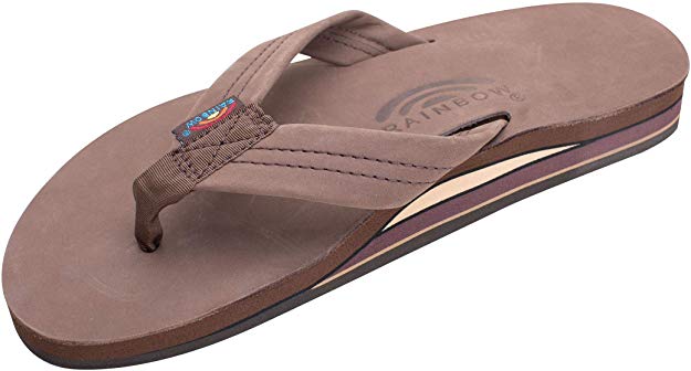 Rainbow Sandals Men's Premier Leather Double Layer with Arch Wide Strap