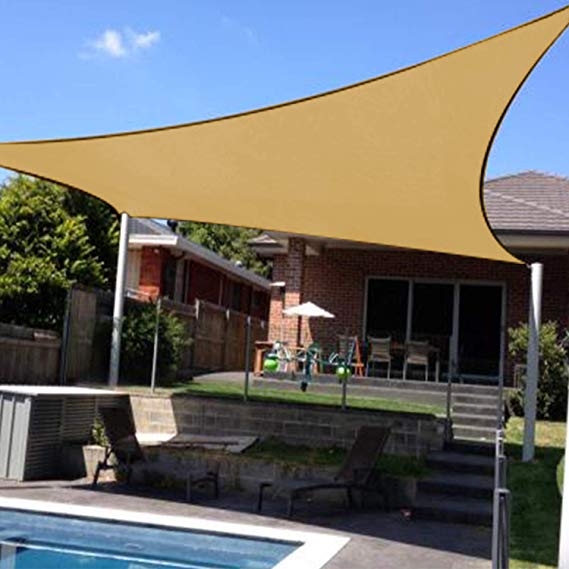 Artpuch Sun Shade Sail Canopy 12'x12' Sand Cover for Patio Outdoor, Square Backyard Shade Sail for Garden Pool Playground