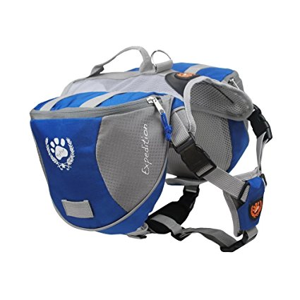 BLACKDOGGY Waterproof Dog Saddle bag Adjustable Dog Harness Backpack Rucksack Premium Dog Accessories for Walking Hiking Camping Training (Medium)
