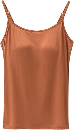 Women's Tops,Built in Bras 2024 Summer Loose Fit Tank Comfy Spaghetti Strap Plus Size Camisole Classic Soft Tops