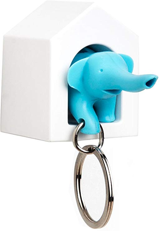 ELEPHANT KEY RING - Holder - White/Blue