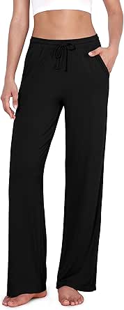 ODODOS Women's Lounge Pants with Pockets Drawstring Lightweight Loose Comfy Casual Pajama Pants-28/30" Inseam