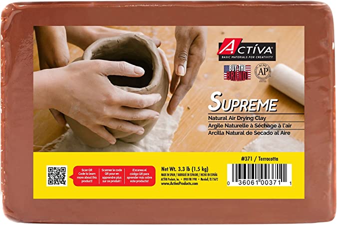ACTIVA Supreme Artist's Air-Dry Modelling, 3.3 pounds, Terra Cotta Clay