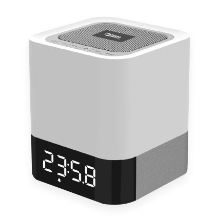 MUSKY All-in-1 Portable Wireless Bluetooth Speaker With Touch LED Lamp Dimmable 3 Brightness TF Card MP3 PlayerBuilt in Alarm Clock and Hands-free Function65288whiteblack