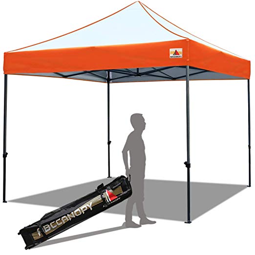 ABCCANOPY Pop up Canopy Tent Commercial Instant Shelter with Wheeled Carry Bag, 10x10 ft Edge Orange