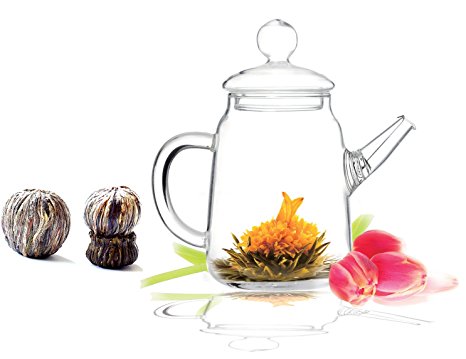Premium Flowering Tea Solo Gift Set including Teapot Solo and 1 Pack of Premi...