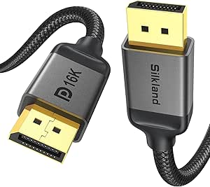 Silkland DisplayPort 2.1 Cable 1.5FT [VESA Certified], DP 2.1 Cable [16K@60Hz, 8K@120Hz, 4K@240Hz, 2K@360Hz] 80Gbps HDR, DSC 1.2a, Compatible FreeSync G-Sync Gaming Monitor 4090 3090Ti 7900XTX