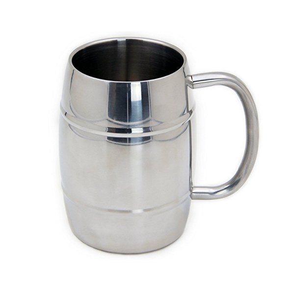 Beer Mug & Beer Steins, SUS304 Stainless Steel Travel Coffee Mugs,Espresso Cups,8oz/250ml Double Wall Air Insulated Tea Cups and Saucer,Drinking Beverage Cups Instead of Glasses Drinkware