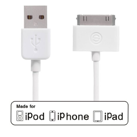 Apple Authorized 12m USB Sync Data Charging Charger Cable Cord for Apple iPhone 44S3G3GS ipad 2ipadipod touch1st2nd3rd and 4th generation and ipod nano6th generation -White