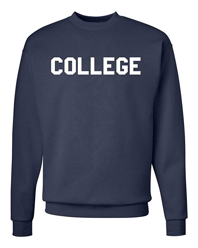 College Unisex Mens Womens Crewneck Pullover Sweatshirt