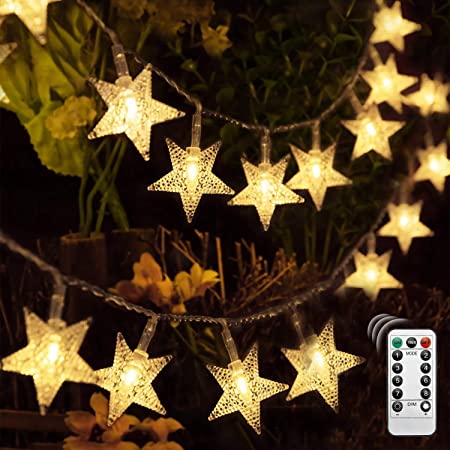 JMTGNSEP 100 LED100stars String Light 8 Modes, Waterproof,for Home Garden Wedding Party Bedroom Outdoor Indoor Wall Decorations, Wedding Christmas Tree (Warm White,32.8ft)