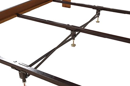 Steel Bed Frame Center Support 3 Rails, 3 Adjustable Legs GS3-XS