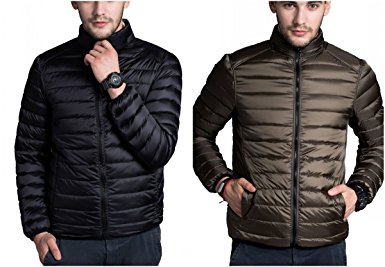 CHERRY CHICK Reversible, Water-Resistant Men's Light Weight Puffer Down Jacket