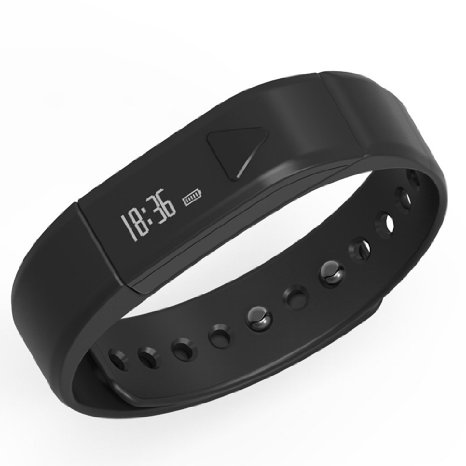 Juboury Bluetooth Activity Fitness Tracker I5 Smart Bracelet Wearable Smart Wristbands with Pedometer Sleep Tracker for IOS Android Phones Black