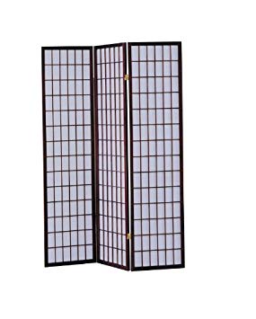 Home Furnishings- 3-Panel Shoji Screen Room Divider, Cherry