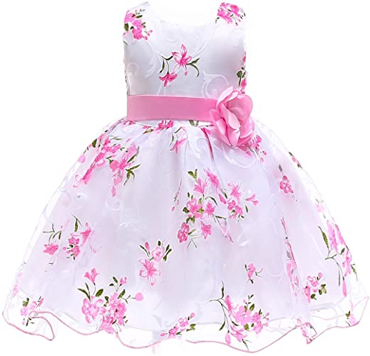 Berngi Summer Kids Clothes Baby Girls Flower Princess Dress for Wedding Party Toddler Girl Children Clothing