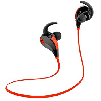 SoundPEATS QY7  In-Ear Wireless Sports Headphone  (Black/Red)