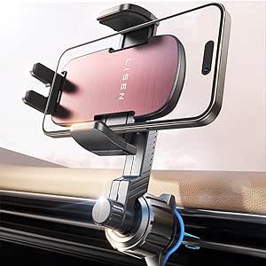 LISEN Car Phone Holder Mount for Car Vent Universal Phone Holders for Your Car Hands Free Air Vent Cell Phone Car Mount Fits All Phones for iPhone 15 Pro Max Plus 14 13 12, Pink