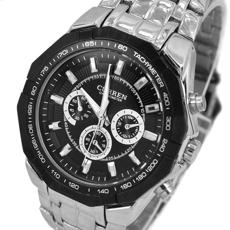 Readeel® Unique Stainless Material Black Quartz Luxury Unisex Subdial Wrist Watch