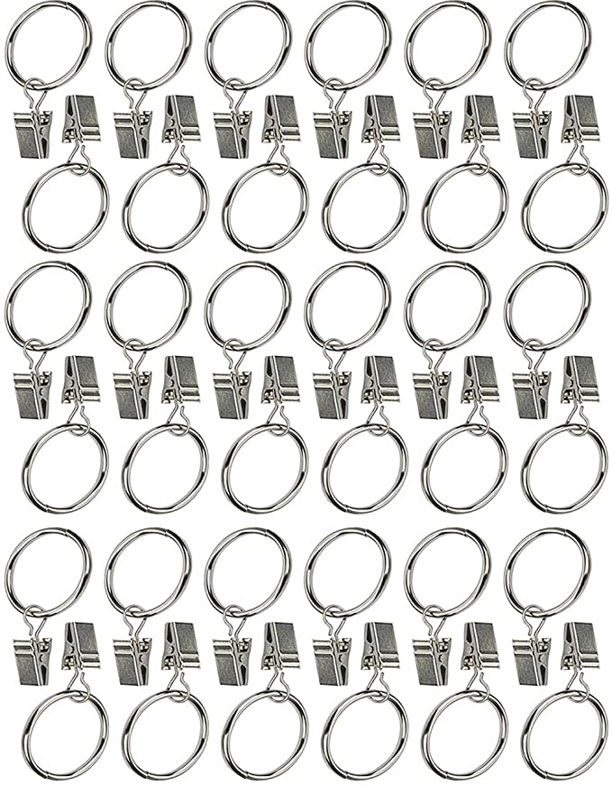 Ogrmar 36Pack Inner Diameter 2" Nickel Plating Metal Curtain Clip Rings (2")