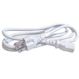 SF Cable 6 ft 18 AWG Universal Power Cord IEC320 C13 to NEMA 5-15P White Color
