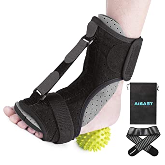 AiBast Plantar Fasciitis Night Splint, 2020 New Upgraded Grey Multi Adjustable Ankle Brace Foot Drop Orthotic Brace for Plantar Fasciitis, Arch Foot Pain, Achilles Tendonitis Support for Women, Men