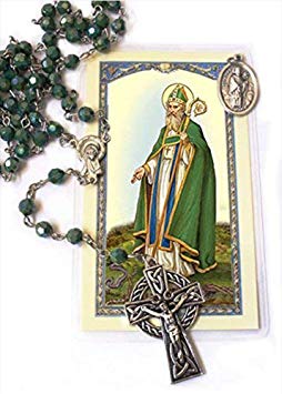 Irish Rosary with Celtic Cross Gift set (includes St Patrick medal and Holy Card)