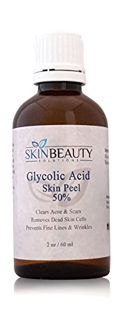 (4 oz / 120 ml) GLYCOLIC Acid 50% Skin Chemical Peel Unbuffered - Alpha Hydroxy (AHA) For Acne, Oily Skin, Wrinkles, Blackheads, Large Pores & More (from Skin Beauty Solutions)