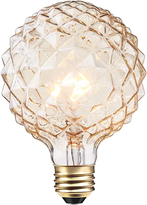 Globe Electric 84637 40W Clear Designer Vintage Edison Crystalina Incandescent Light Bulb, E26 Base, 220 Lumens