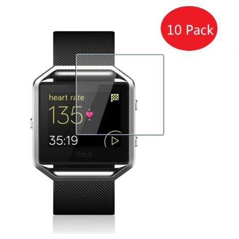 [10 Pack] Fitbit Blaze Screen Protector, Getwow Premium HD Clear Film Screen Protector for Fitbit Blaze