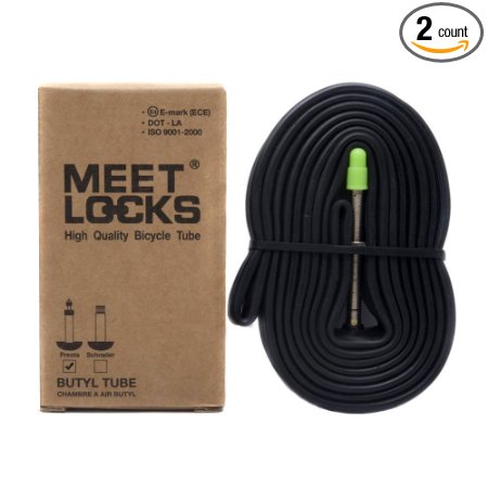 MEETLOCKS® 27x1 1/4 (700x28/32/35c) Road Bike Inner Tube, Fully Thread Presta Valve Standard 32mm, 40mm, Long 60mm Presta Valve with Solid Brass Stem for Deep Section Rims, Fits 27x1 1/4 (700x28/32/35mm) Road Tire, for Road Cycling, Training and Commuting