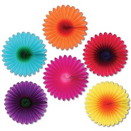 Mini Flower Fans Party Accessory (1 count) (6/Pkg)