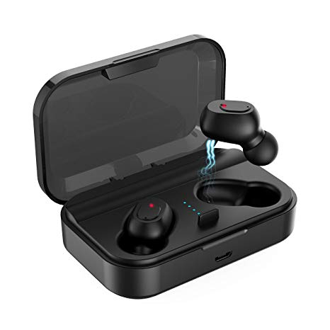 Wireless Earbuds, Bluetooth 5.0 Wireless Earphones TWS Stereo in-Ear Headphones with 2000mAh Charging Case Total 90H Playback Built-in Mic One-Step Pairing Deep Bass Sweatproof for Sport[2019 Version]