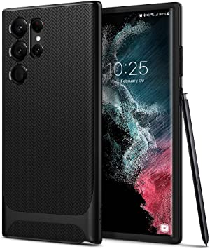 SPIGEN Neo Hybrid Case Designed for Samsung Galaxy S22 Ultra (2022) Dual Layer Premium Bumper TPU Cover - Black