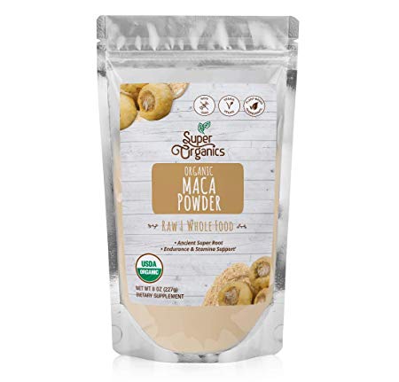Super Organics Maca Powder | Endurance & Stamina Support| Organic Superfood Powder | Raw Superfoods | Whole Food Supplement – Vegan, Gluten-Free & Non-GMO, 8 oz